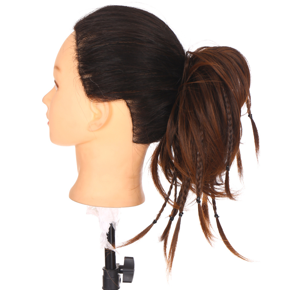Synthetic Hair Bun With Braids Extension Messy Bun Ponytail Hair Hoop