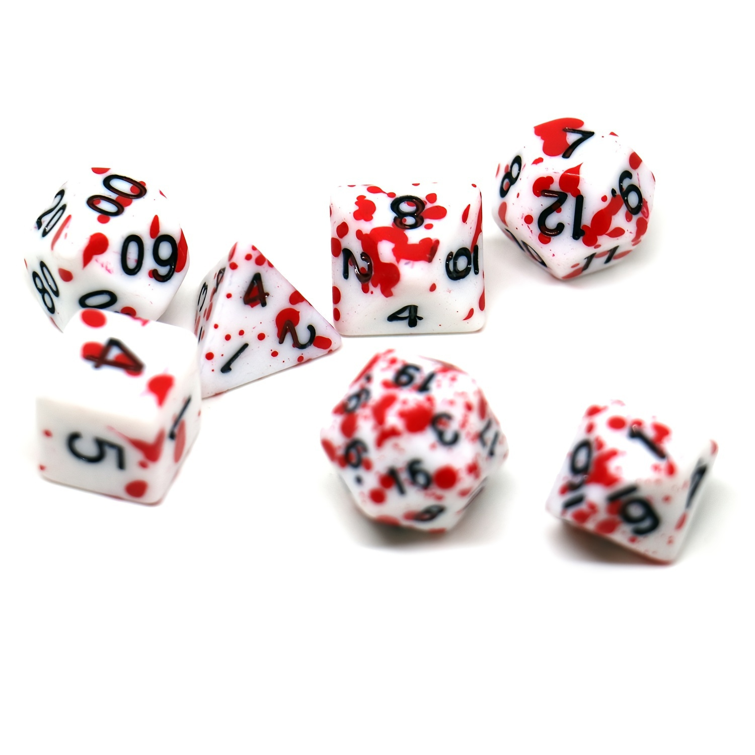 

7pcs/set With Box Blood Stain Dnd Dice Set Trpg Dice With Box Polyhedral Table Game Dice For Dungeons And Dragons Role-playing Rpg Dice Games