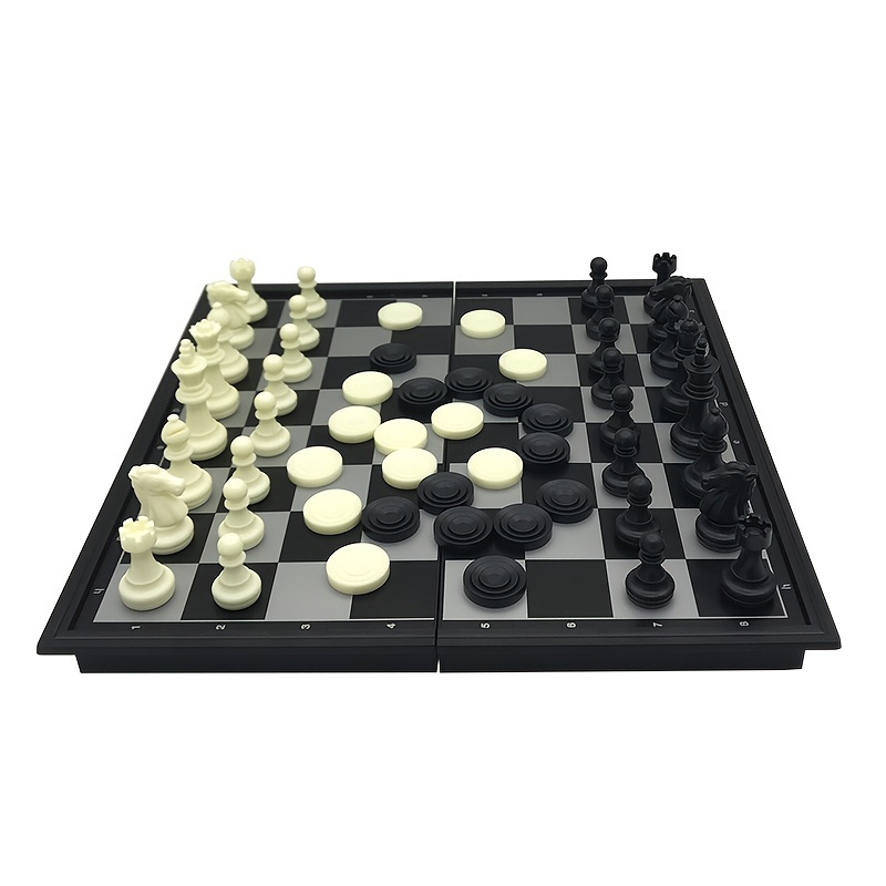 

25*25*2cm Magnetic Chess & Checkers Board - Fun Educational Puzzle Game !, Gaming Gift
