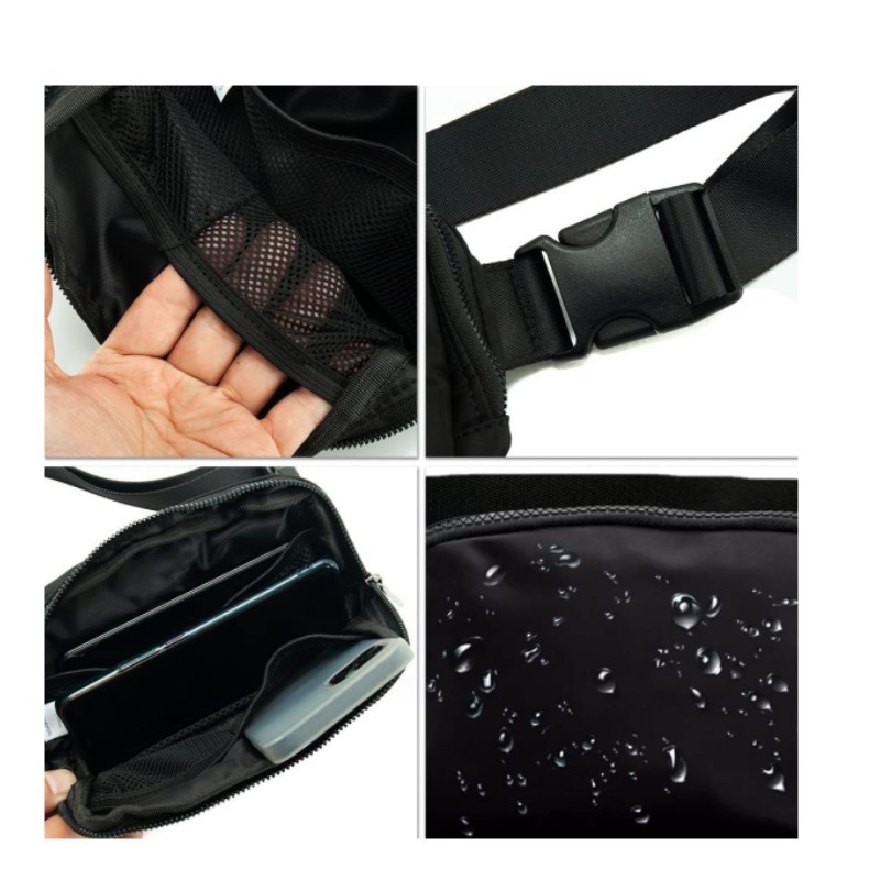 Tmustobe Adjustable Strap Athletic Fanny Pack Lounge Mini Waist Pack Zipper  Pockets Workout Small Belt Bag for Women Men（Light Grey）