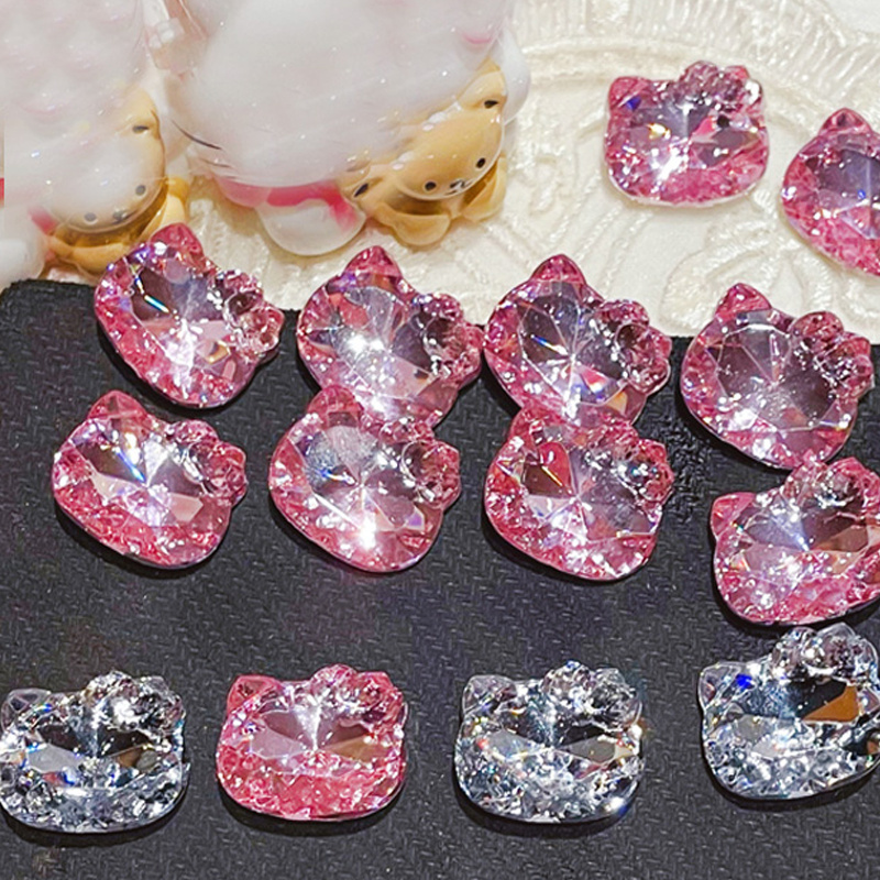 Sparkling Cat Head Nail Charms Eye catching Nail - Temu