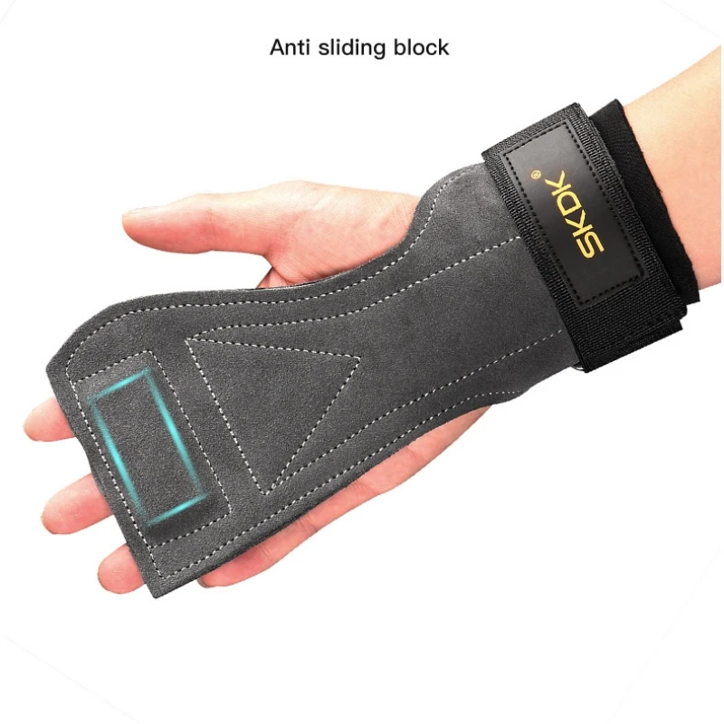 1 pair, Durable Palm Guards for Fitness Equipment - Anti-Slip and Wear-Resistant Wrist Protection with Hard Pulling Grip Straps details 2