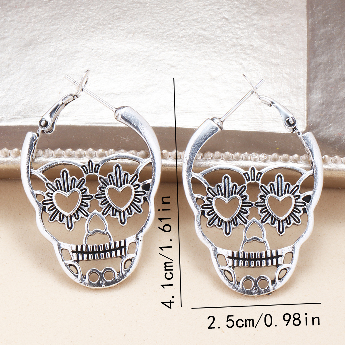 Sugar skull hoop on sale earrings