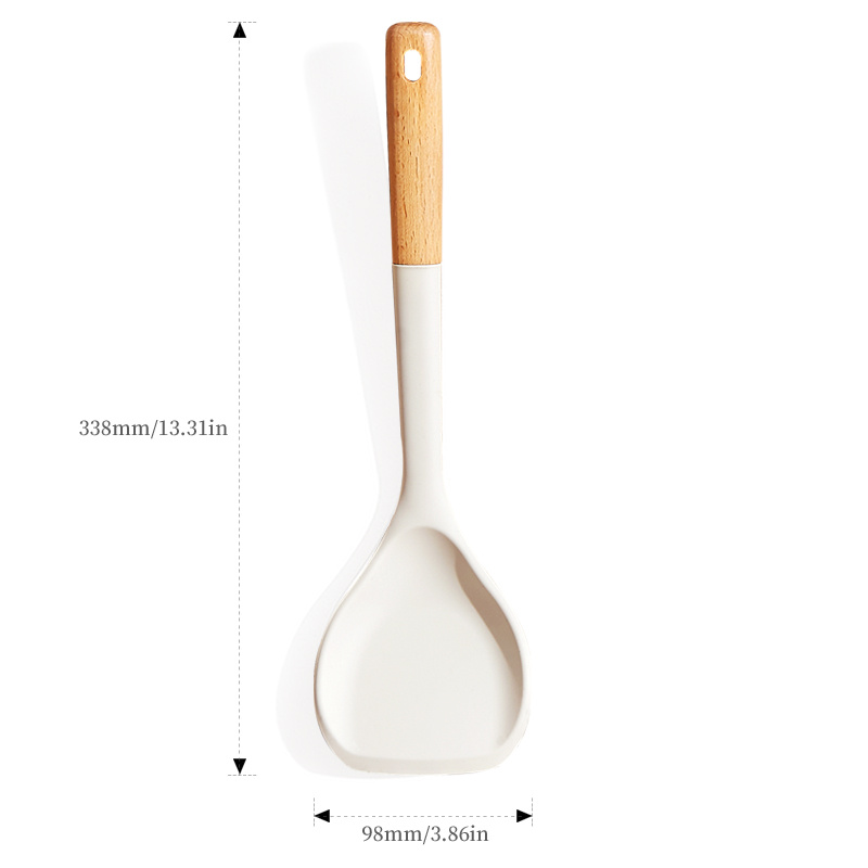 Rose Wood Lacquer Wooden Kitchen Utensils Spoons Non Stick - 4PCS (Beige)
