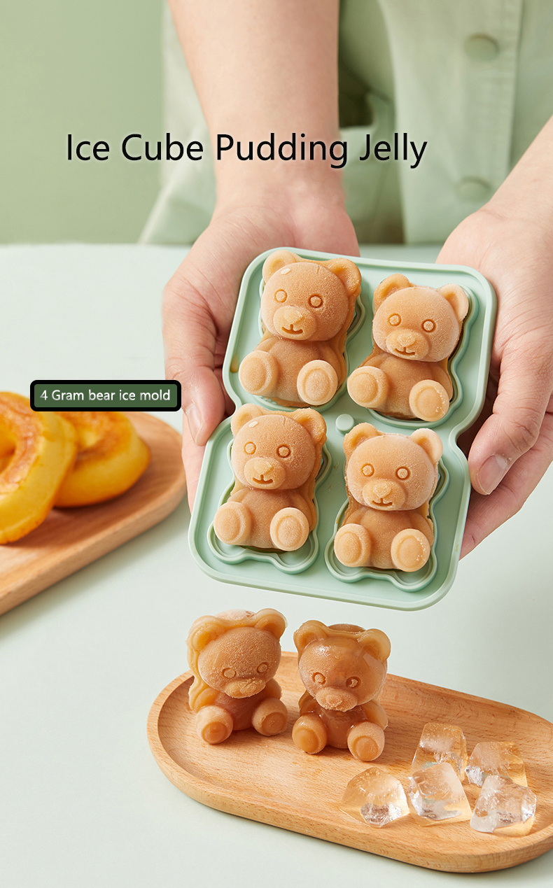 Food grade Cute Teddy Bear Ice Cube Tray Ice Cube Maker Easy - Temu