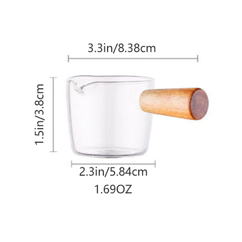 50/100ml Solid Wood Handle Seasoning Dish Glass Sauce Vinegar Dipping Snack  Tableware Coffee Mini Milk Cup For Kitchen Gadget - AliExpress