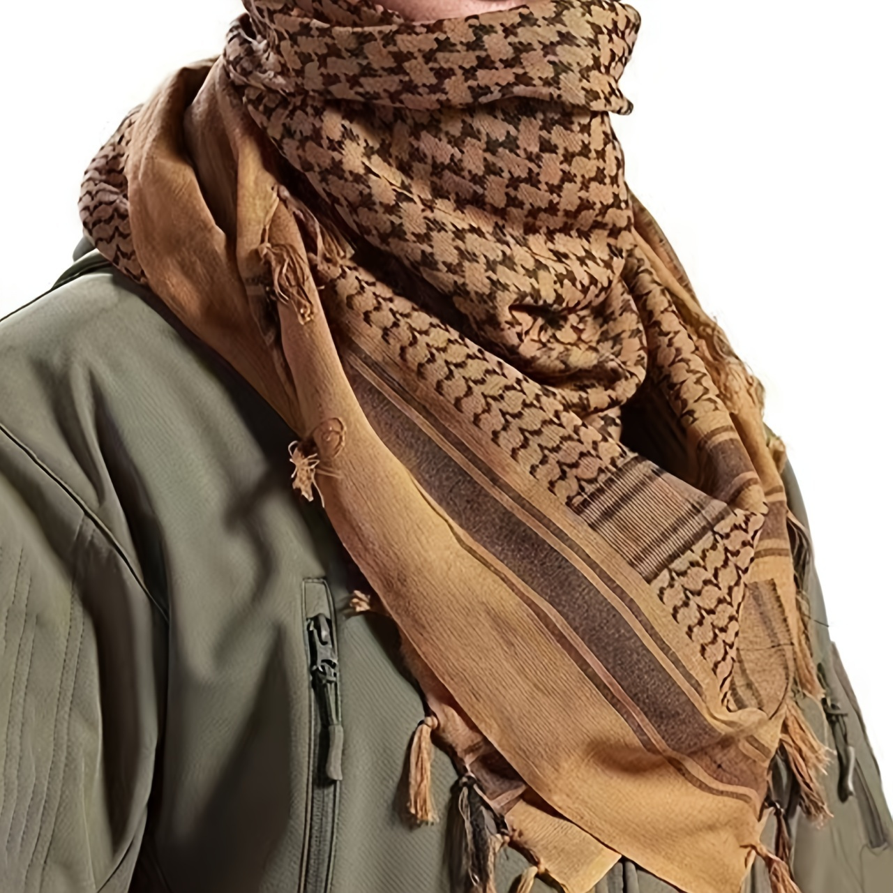

1pc 43"*43" Men's Tactical Desert Cotton Thermal Scarf, For Men's Young Men's Gifts