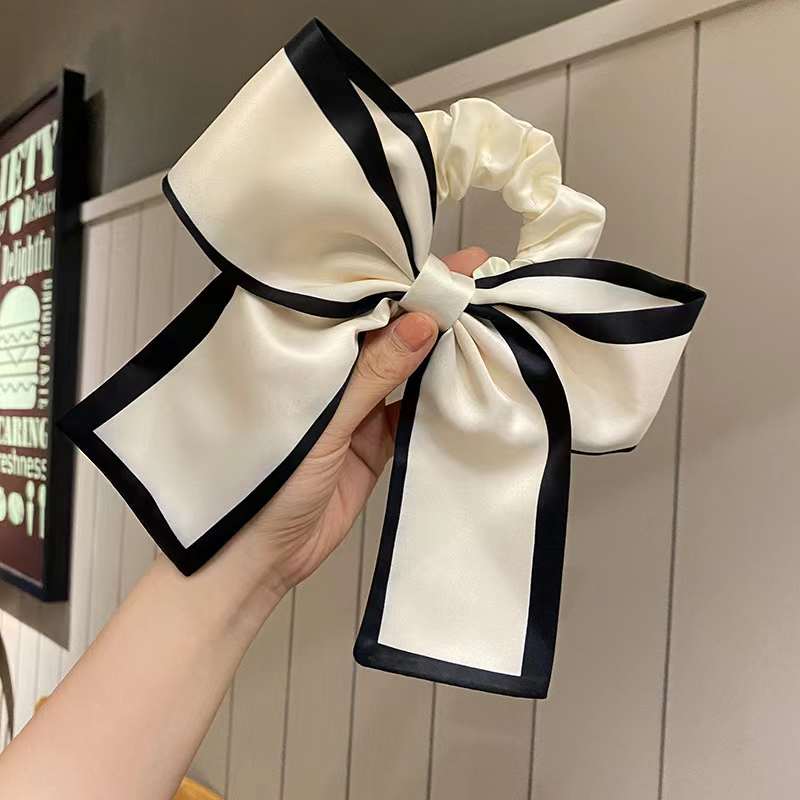 fashionable black white streamer hair ring Temu United Kingdom