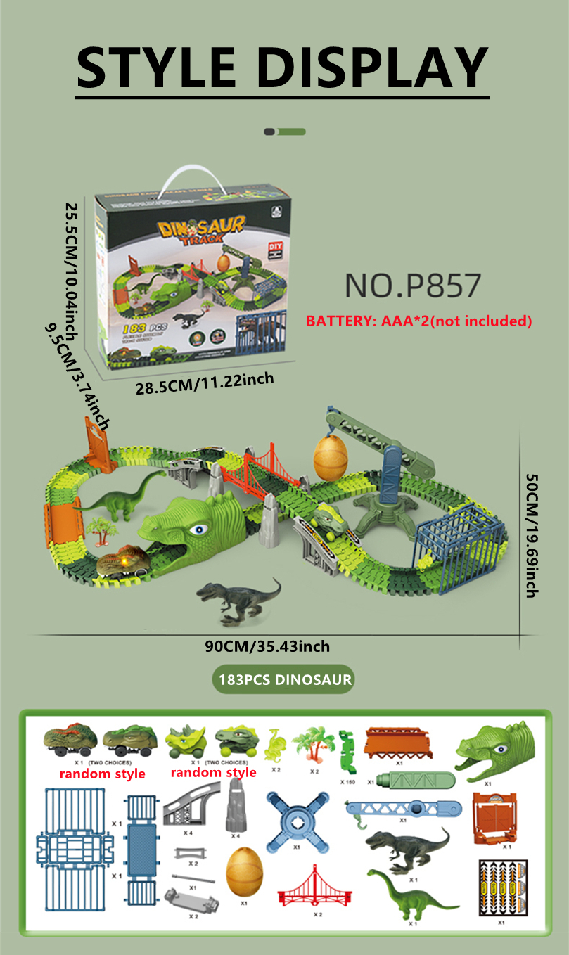 Electric Dinosaur Track Car Scene Diy Splicing Building Temu