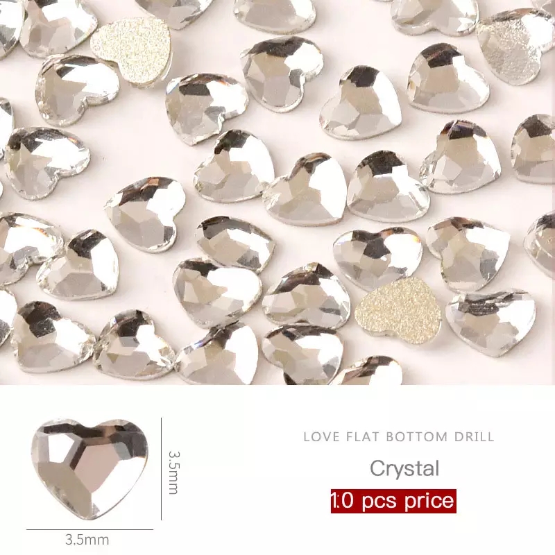 10 Pcs Acrylic Heart Rhinestone Heart Crystal Gems - Temu