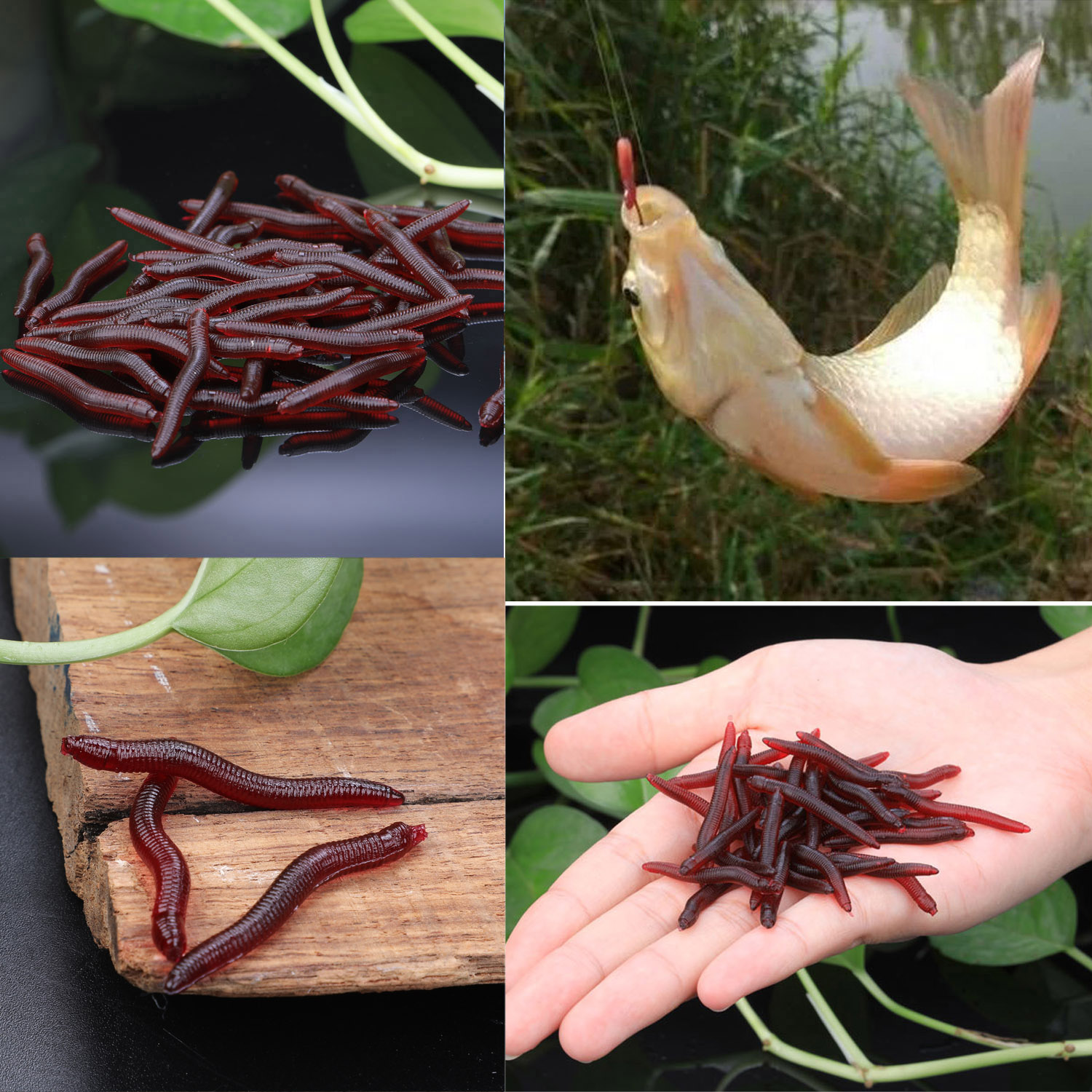 Earthworm Soft Lures Red Worms Artificial Rubber Lifelike - Temu