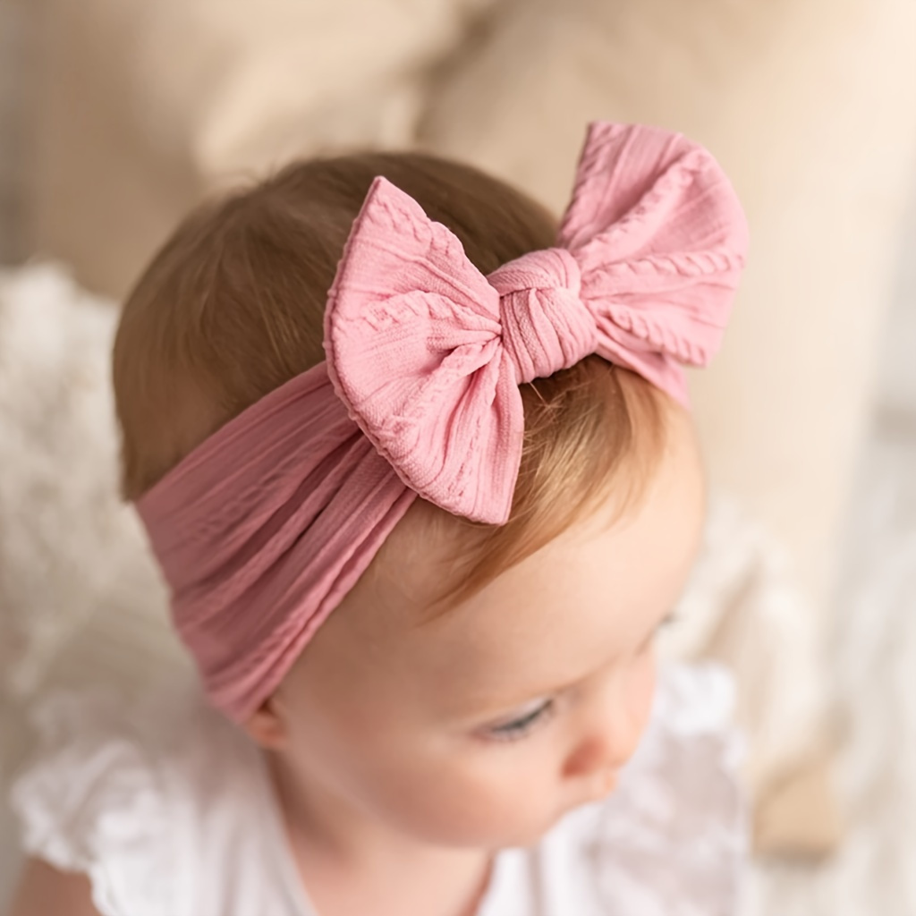 WINOMO 24 Stück Häkel-Haarbänder Für Baby-Mädchen – Elastisch, Weiches Polyester, 4 Cm Breit, Für Kleinkinder