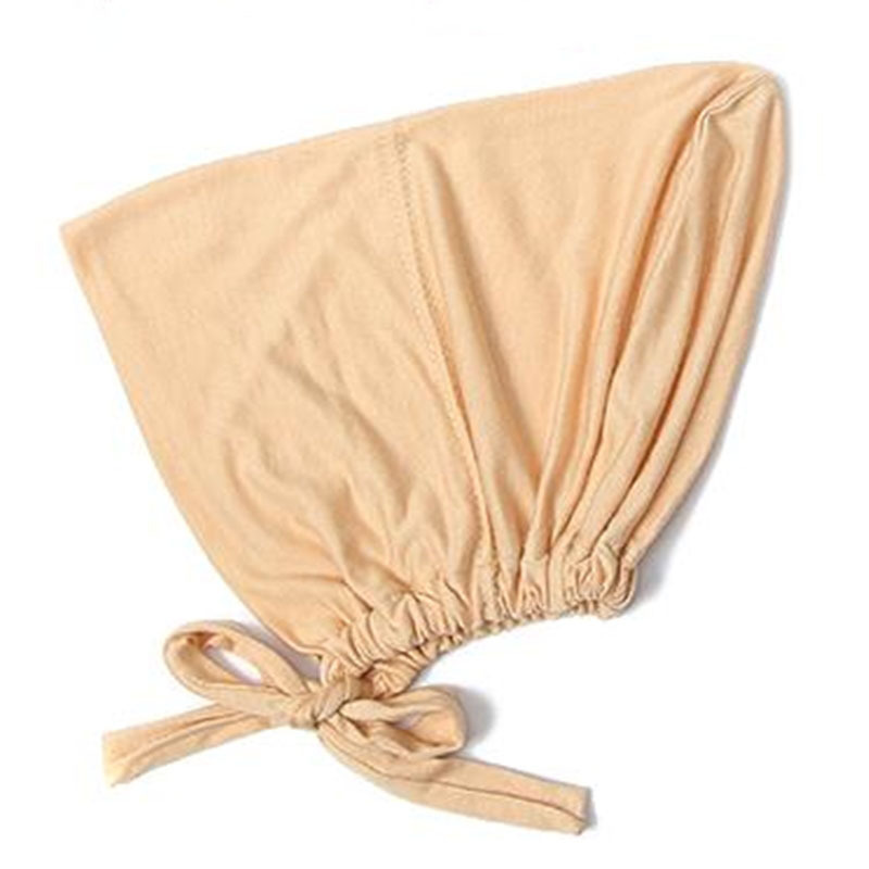 Beige - Lace up - Non-slip undercap - Combed Cotton - Bonnet - Bone