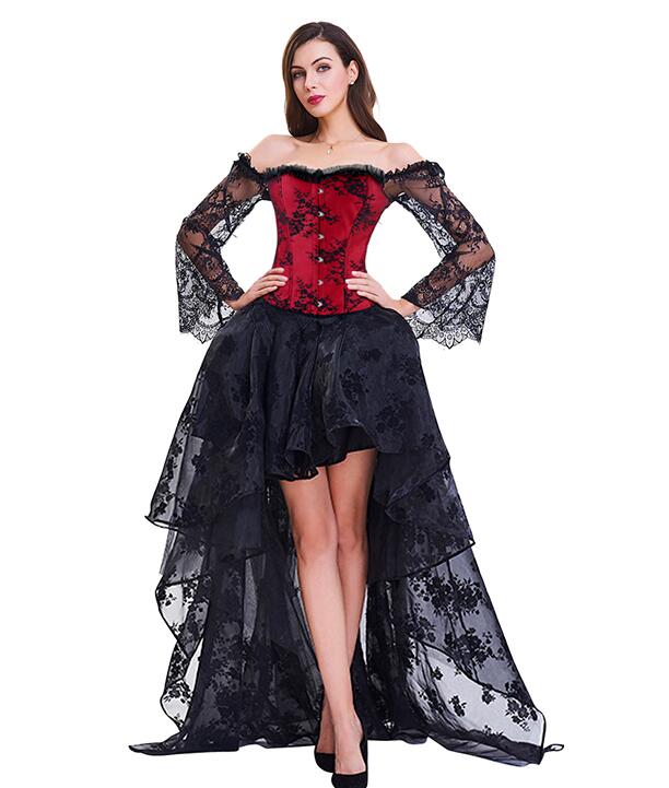 Corsets Sexy Linge De Robe Corset En Satin Rouge: Gothique À Lacets Goot Up Trainer Cinchers Pour Femmes, Plus De Taille Disponible Du 12,07 € | DHgate
