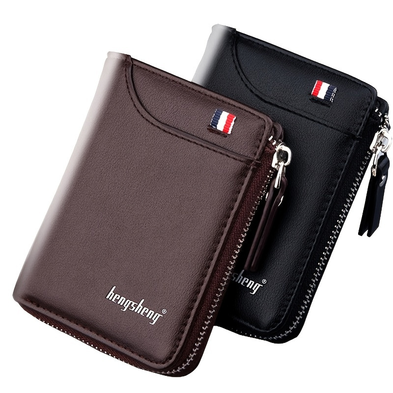 men women coin cash wallet purse cow Leather card holder pocket case red  H586