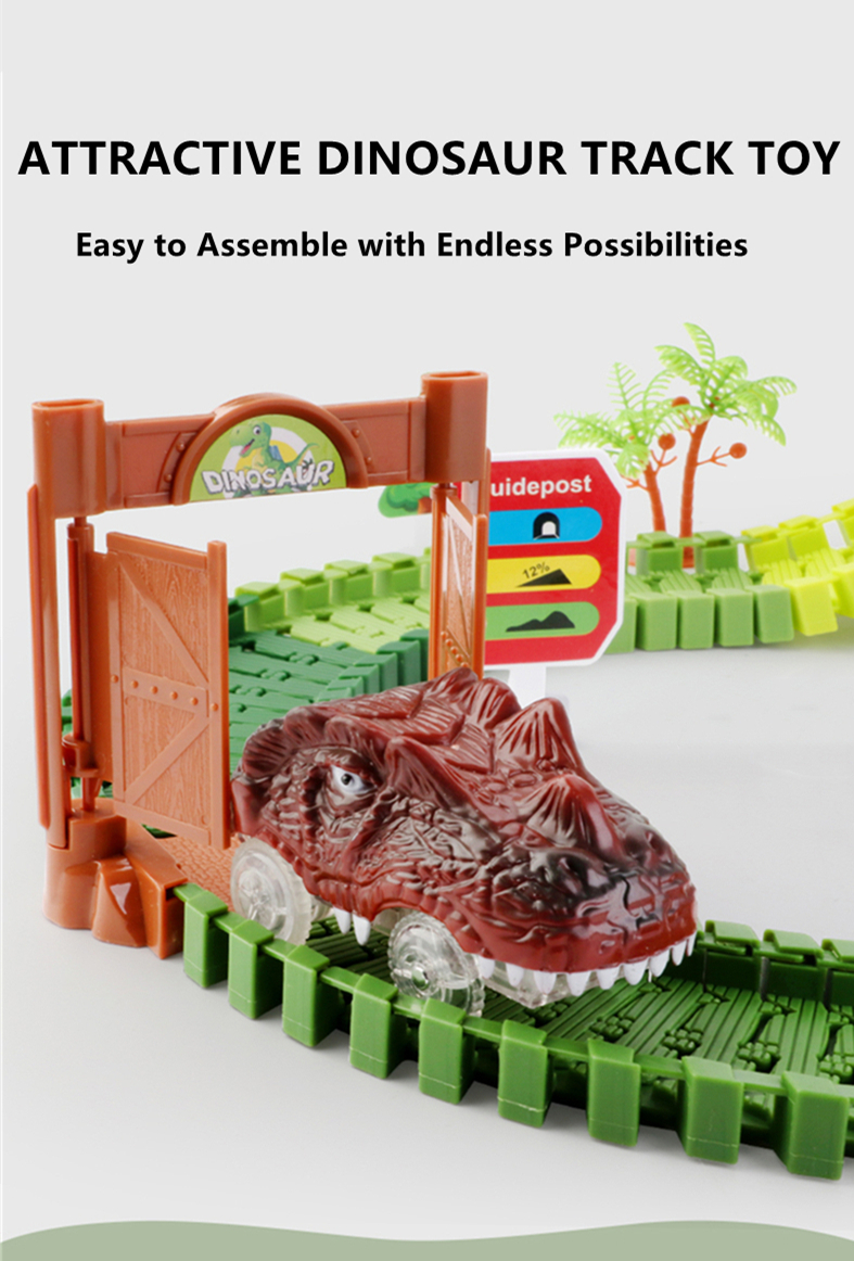 Electric Dinosaur Track Car Scene Diy Splicing Building Temu