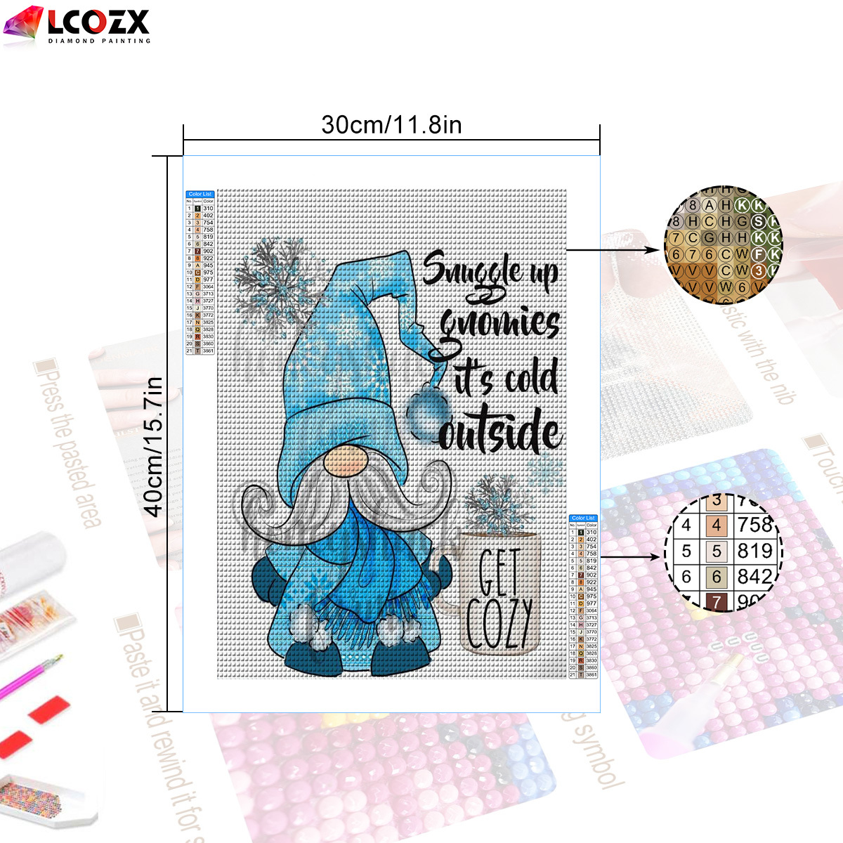 TEMU Letter Santa Claus Round Diamond Full Diamond Diamond Painting