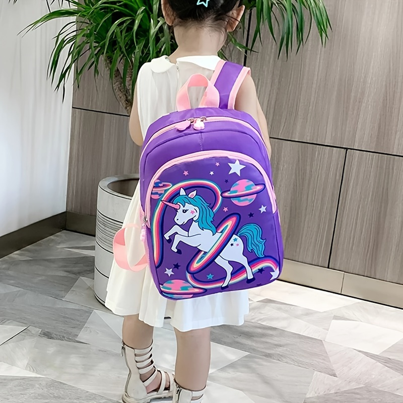 1pc Cute Unicorn School Backpack Trendy Cartoon Schoolbag Large Capacity Primary School Backpacks Kindergarten School Bags Unisex For School, Ideal choice for Gifts