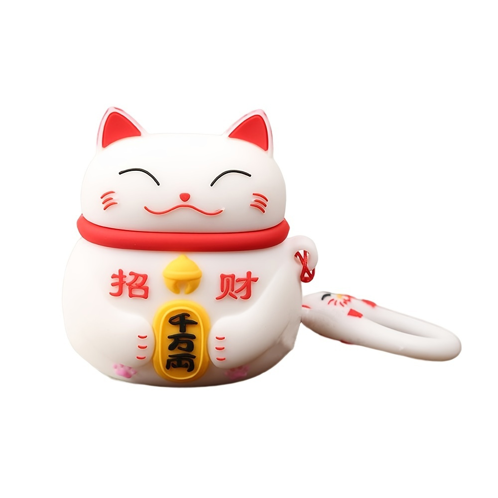 

3d Cute Cartoon Lucky Cat Soft Silicone Rechargeable Headphone Cases For Airpods1/2, Airpods Pro, Airpods 3