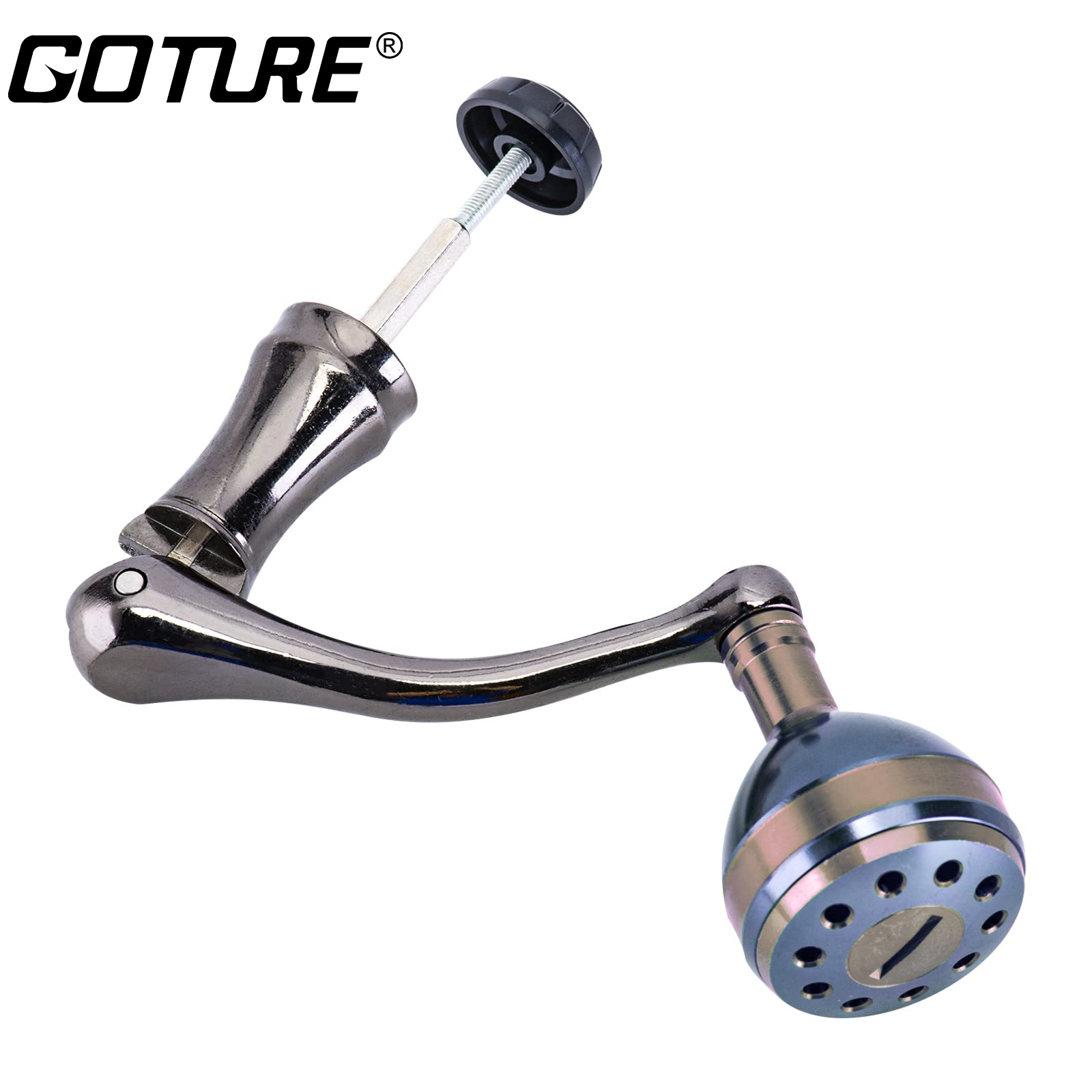 Single Fishing Reel Handle Knob Power Handle Metal Spinning Fishing Reel  Handles Machined Rockings Arm Replacement Fishing Reel Knob Power Handle