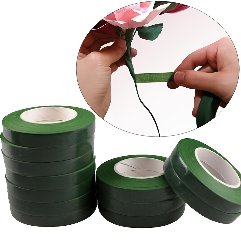 1pc Green Tape, Handmade Flower Art Tape, Winding Flower Rod Gadget, Silk  Screen Flower Packaging Material, Flower Wrapping Paper, DIY Paper Art Green
