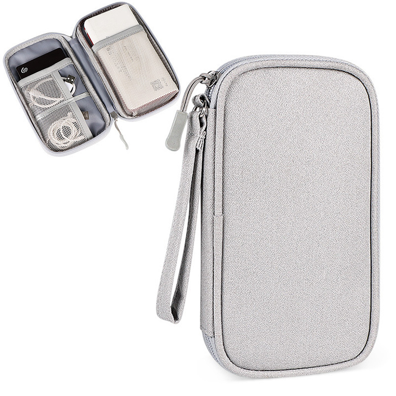 STORAGE BAG ZIPPERED Bags Charger Hard Travel Earphone Case Multifunction  £8.89 - PicClick UK