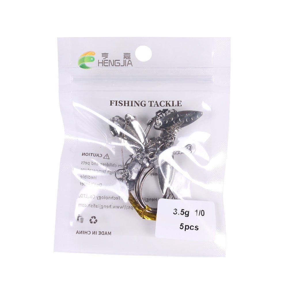 3 5g 5g 7g 5pcs Weighted Swimbait Hooks With Blade Attachment