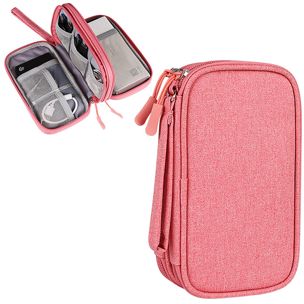 STORAGE BAG ZIPPERED Bags Charger Hard Travel Earphone Case Multifunction  £8.89 - PicClick UK