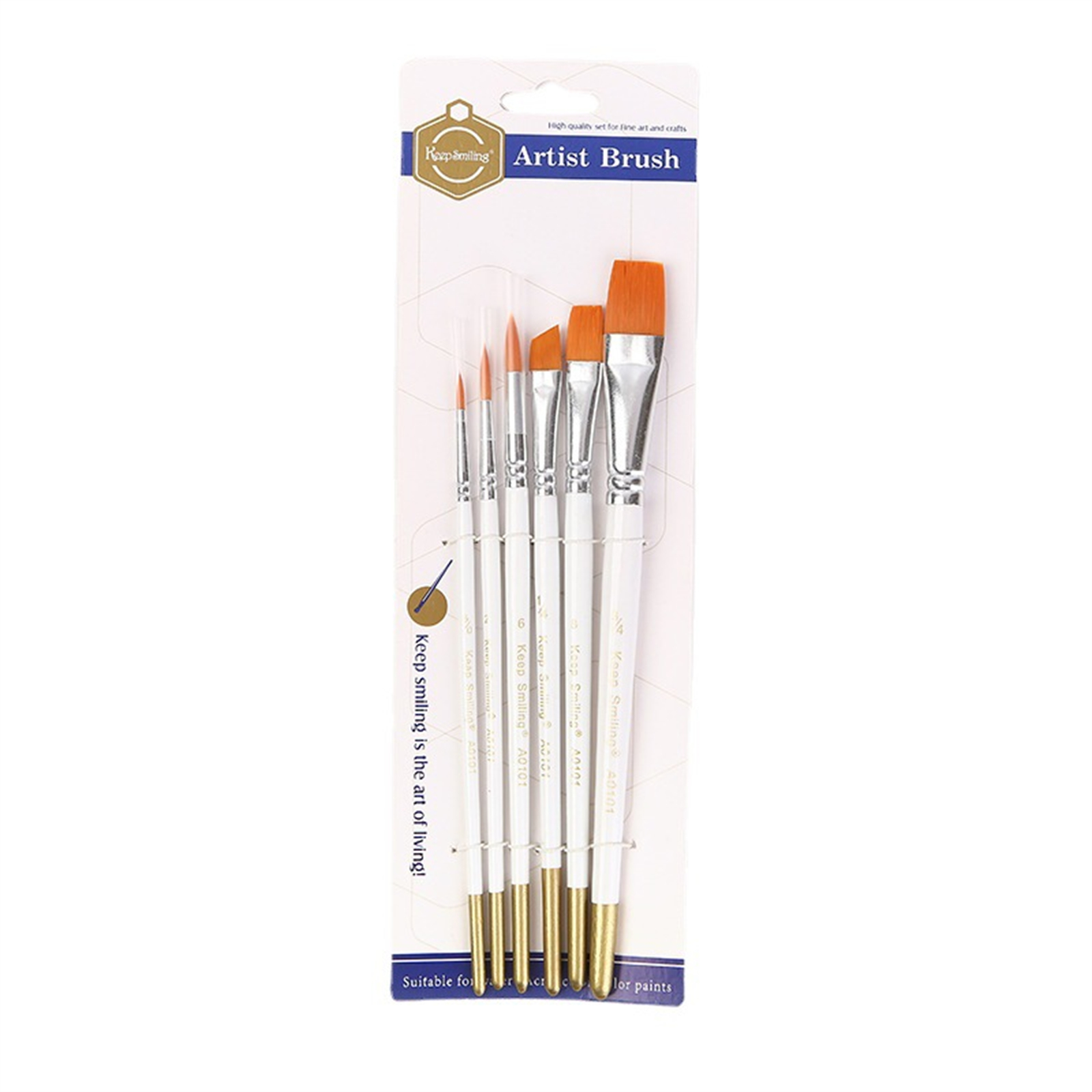 10pcs Professional Paint Brushes Set Different Pointed Tip Nylon