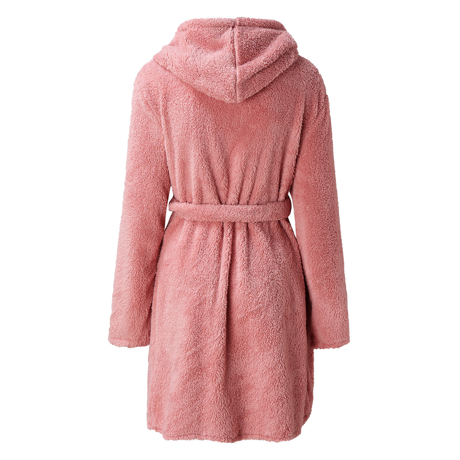 Plus Size Fuzzy Belted Hoodie Sleepwear Robe Women's Plus - Temu