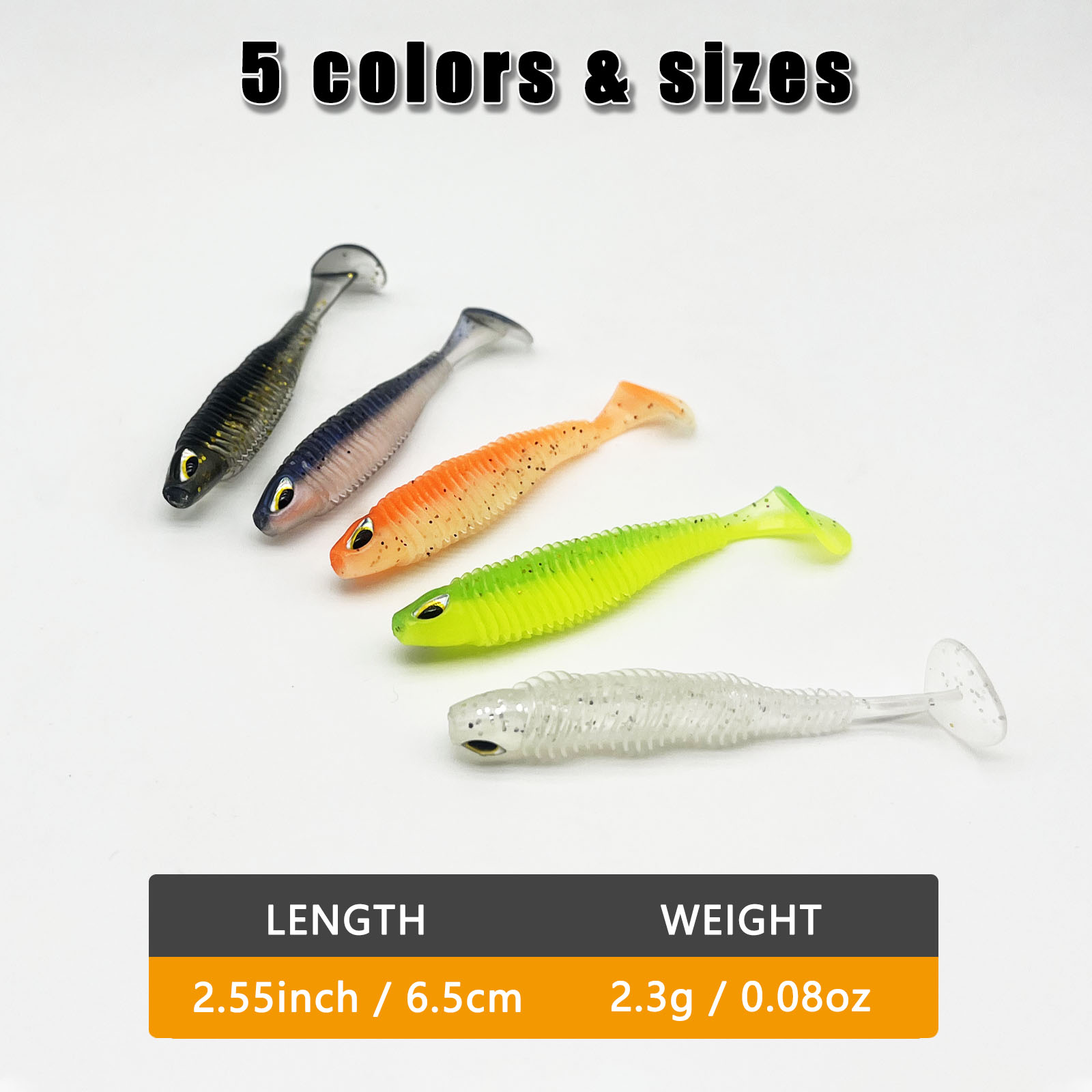 2.56inch 3.15inch Soft Fishing Lures, Paddle Tail Swimbaits Soft Plastic  Lures Kit For Bass Trout Walleye Crappie 30pcs/40pcs