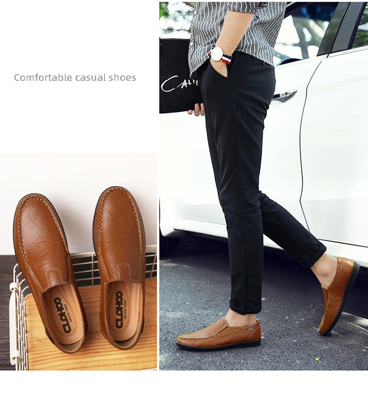 clohoo mens handmade comfortable non slip loafers with assorted colors details 9