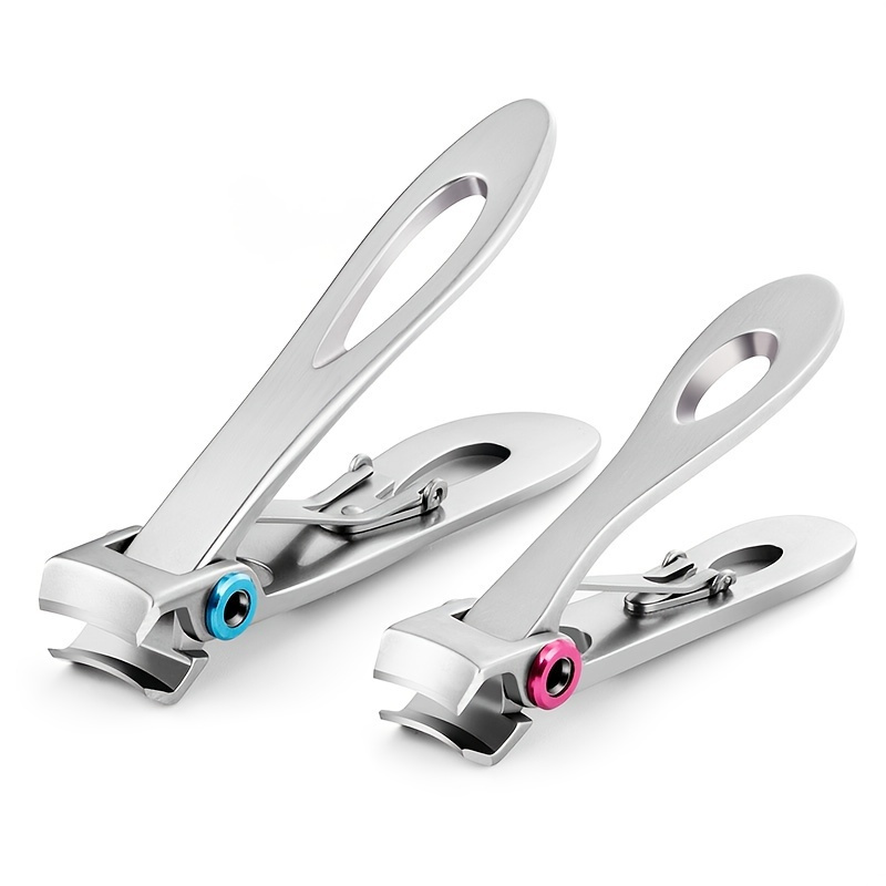 Stainless Steel Slanted Edge Nail Clippers Nail Clippers Wide Jaw Opening  Manicure Fingernail Cutter Thick Hard Ingrown Toenail Scissors Tools - Temu