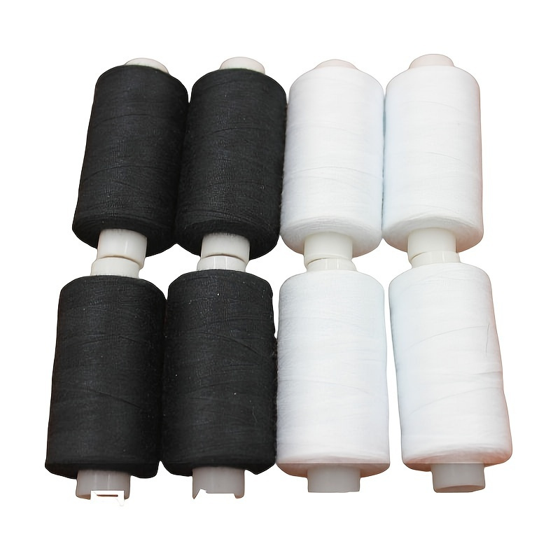 All Purpose Black and White Sewing Thread Kit - 400 Yards/Spool, 6 Spools  of Polyester Thread for Sewing, Machine & Hand Sewing, Stitching, and