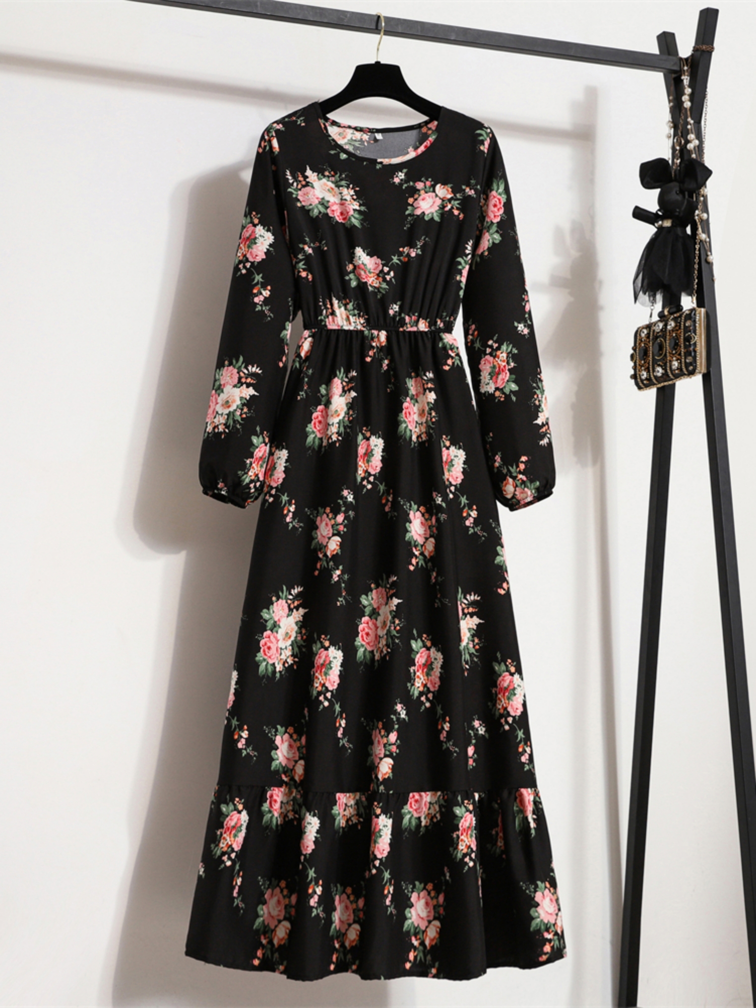 Elegant Summer High Waist Fashion Ditsy Floral Print Dress - Temu