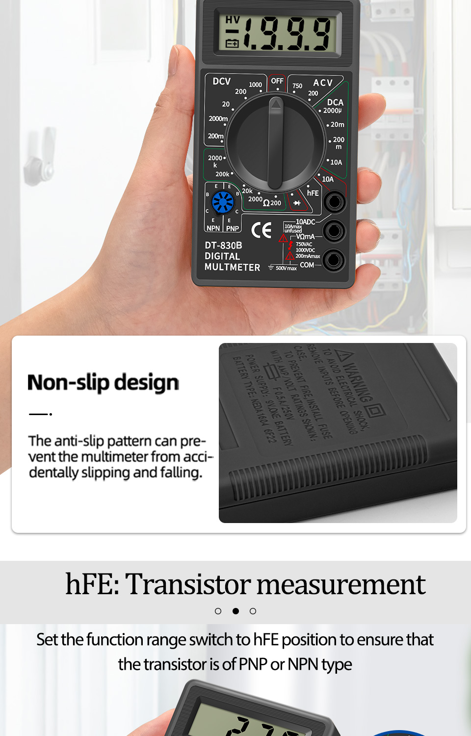 DT830B Mini multimètre LCD multimètre numérique pour Volt - Temu