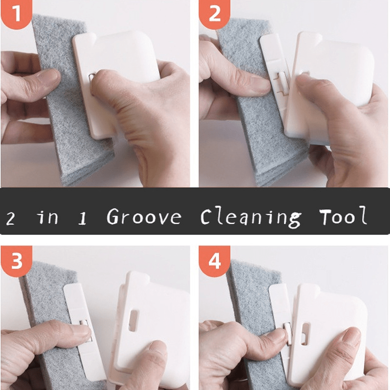 1pc Groove Cleaning Tool, Window Frame And Door Groove Cleaning Brush, Sliding  Door Track Cleaning Tool, Handheld Crevice Cleaner