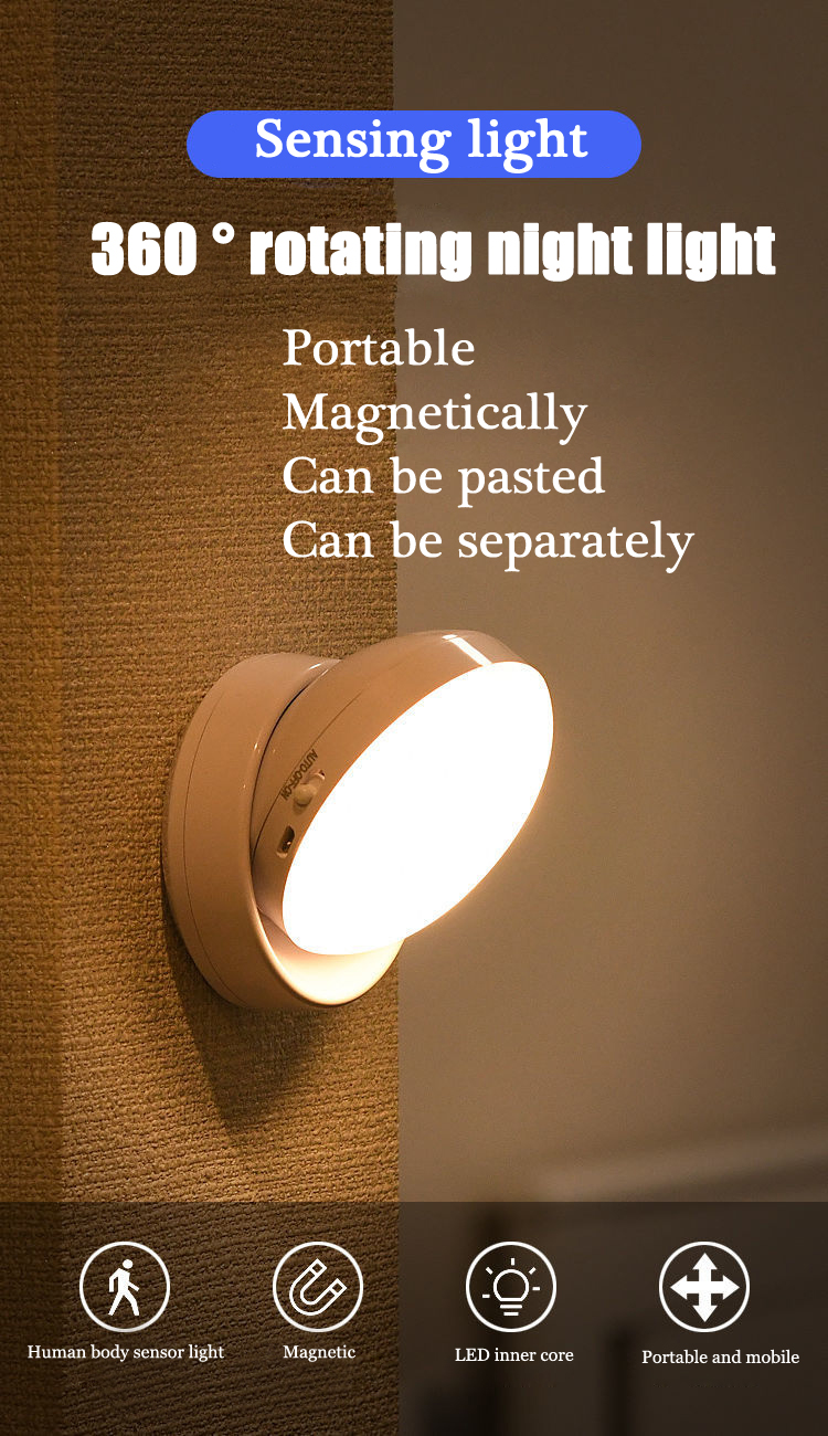 Motion Sensor Night Light 6 Led Creative Night Light Temu