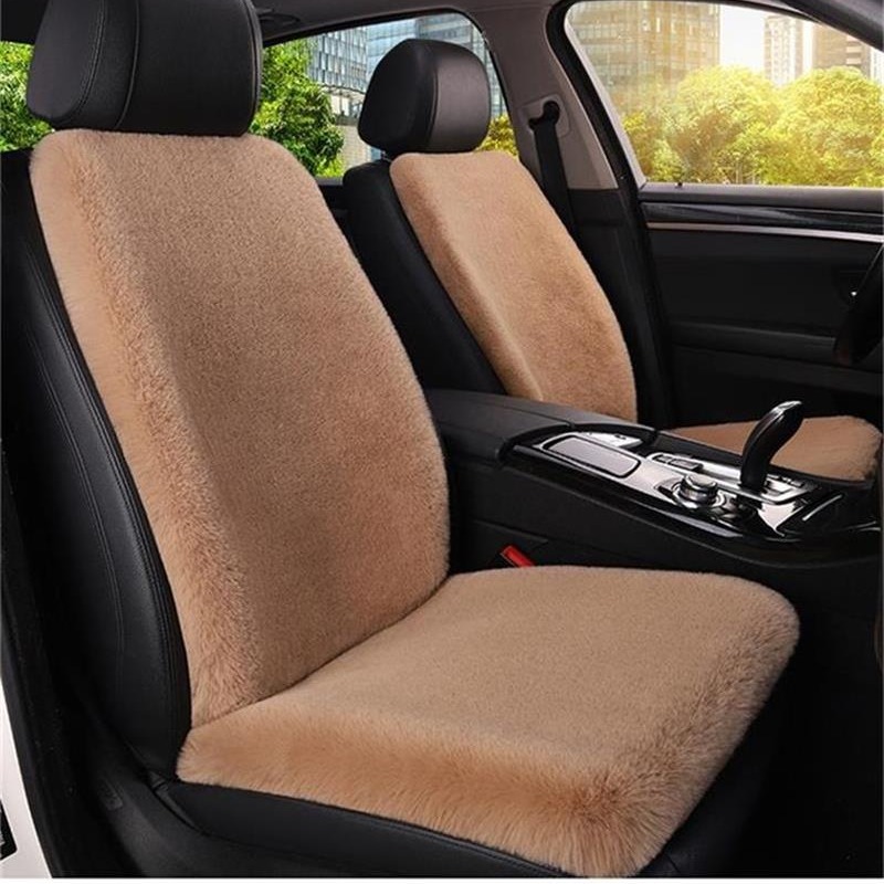 Luxury Thickened Plush Car Seat Cushion Set, Fluffy Fuzzy Car Seat Covers  Winter, Auto Front & Back Seat Pad for Car Seat Universal Fit (Brown,Rear