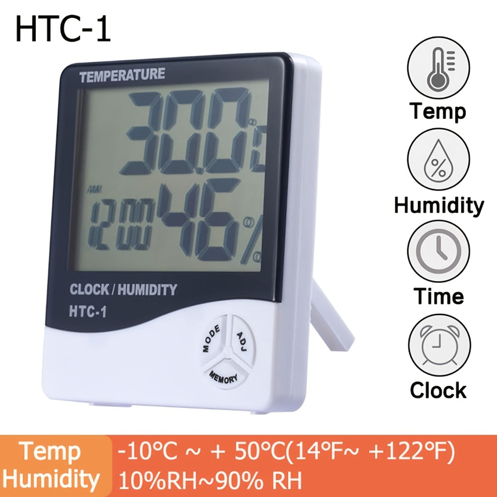 SECRUI TH1 Digital Indoor Thermometer Hygrometer Room Temperature Humidity Monitor Thermohygrometer LCD Display, Size: 1 Piece, White