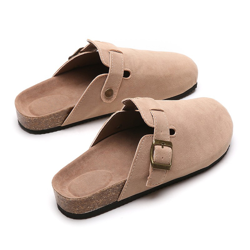 Unisex Soft Footbed Clog,Suede Leather Clogs, Cork Clogs Shoes for Women Men,Antislip Sole Slippers Mules