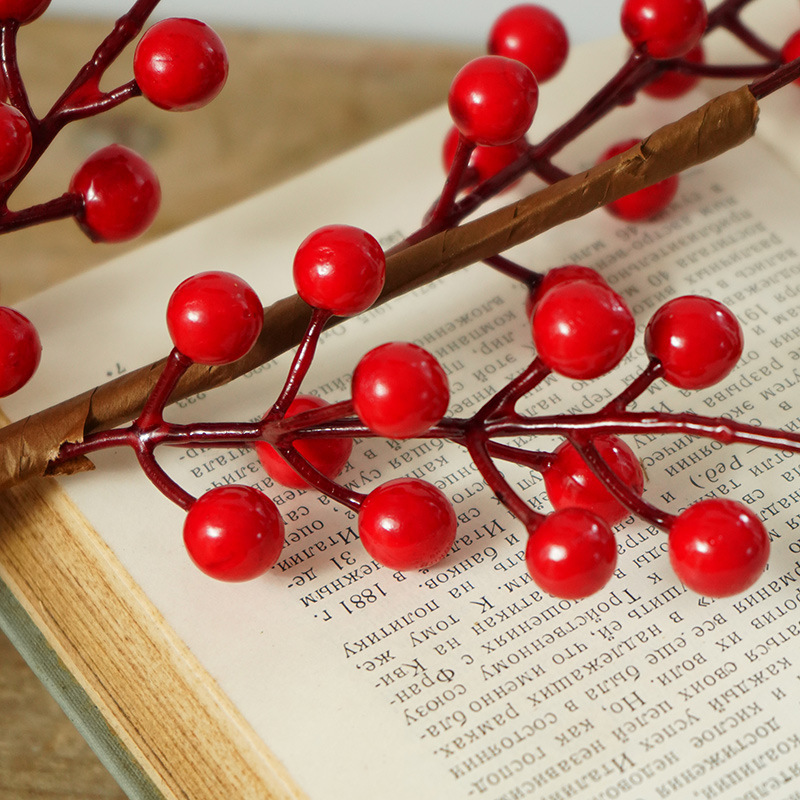 Artificial Red Berry Stems Artificial Flower Fake Flower