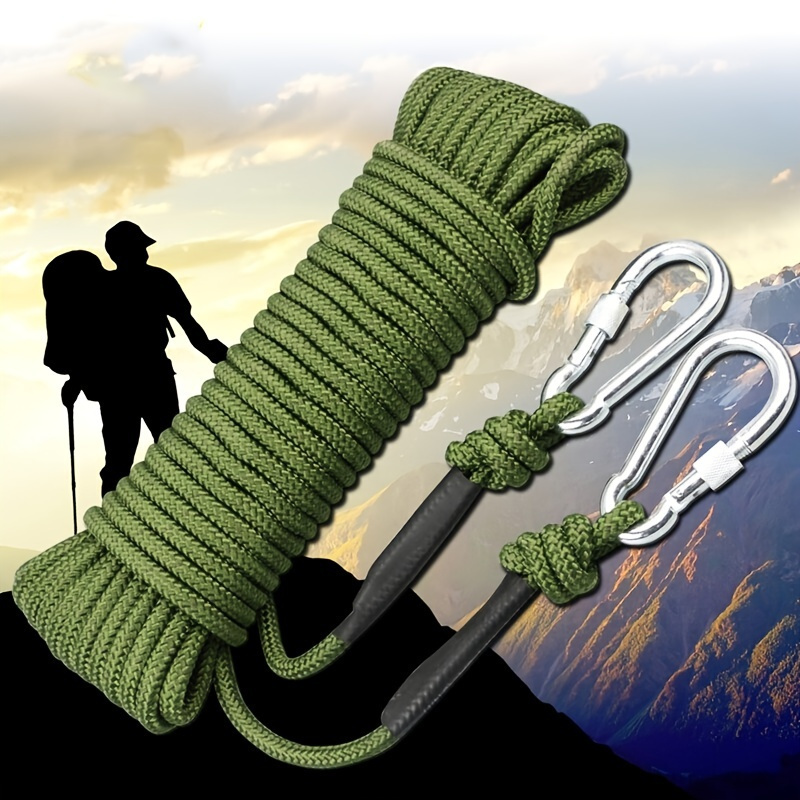 Outdoor Rock Climbing Hiking Rope Safety Survival Escape Cord With Hook