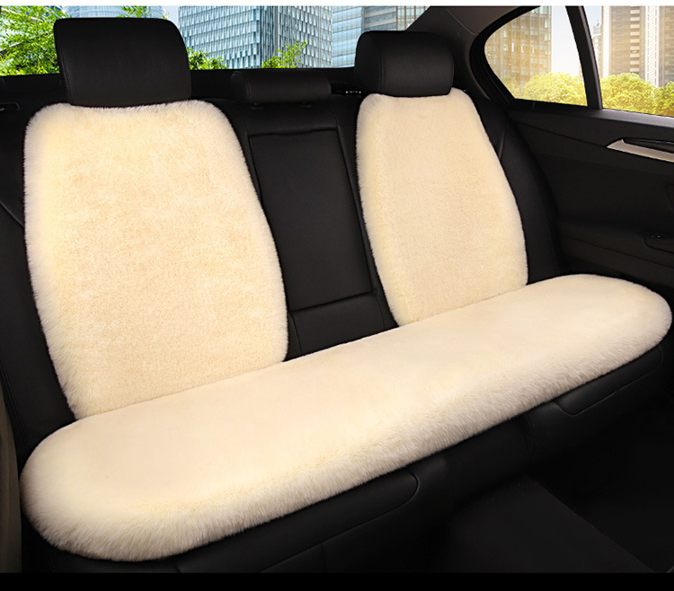 White Sherpa Wool Car Seat Cover Cushion Pad for Mini Cooper
