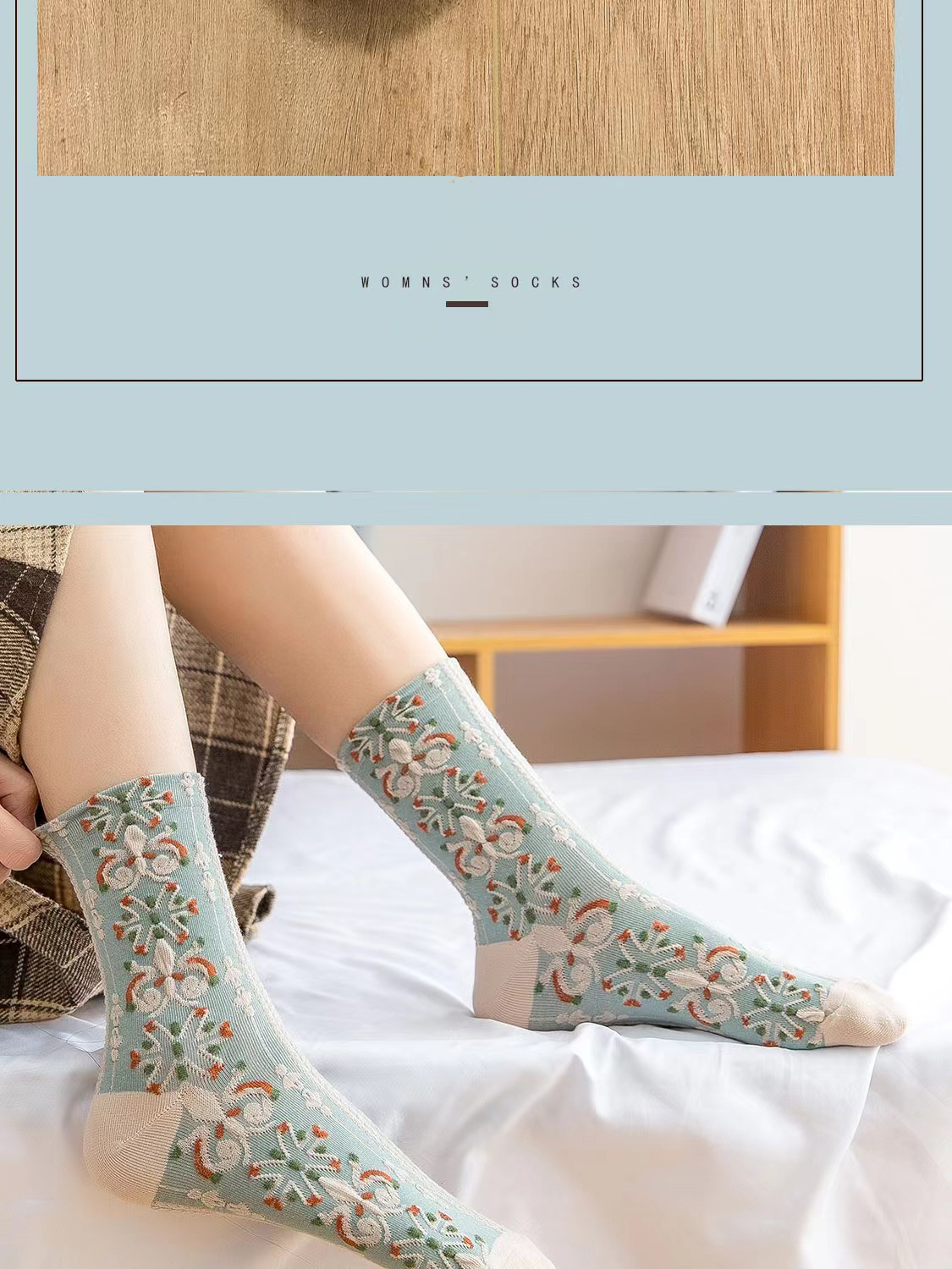 Vintage Flower Socks-Ecru - Kamala Boutique