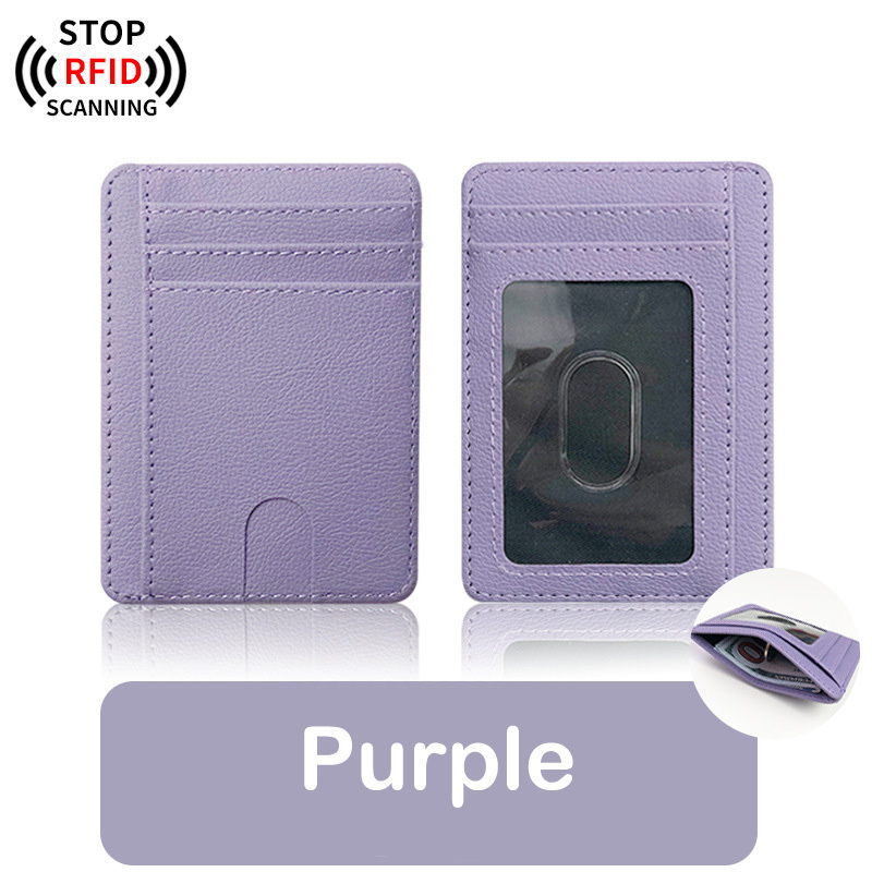 portable rfid card holder simple small leather card - {region_name}