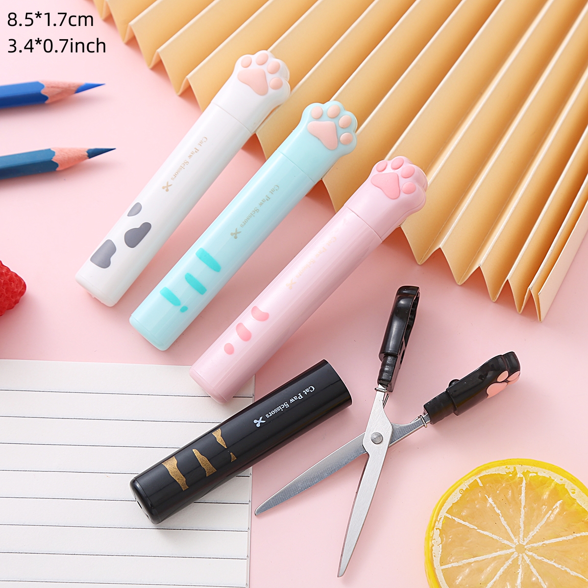 1pc Cat Claw Safety Scissors 4 Colors Available Office & School