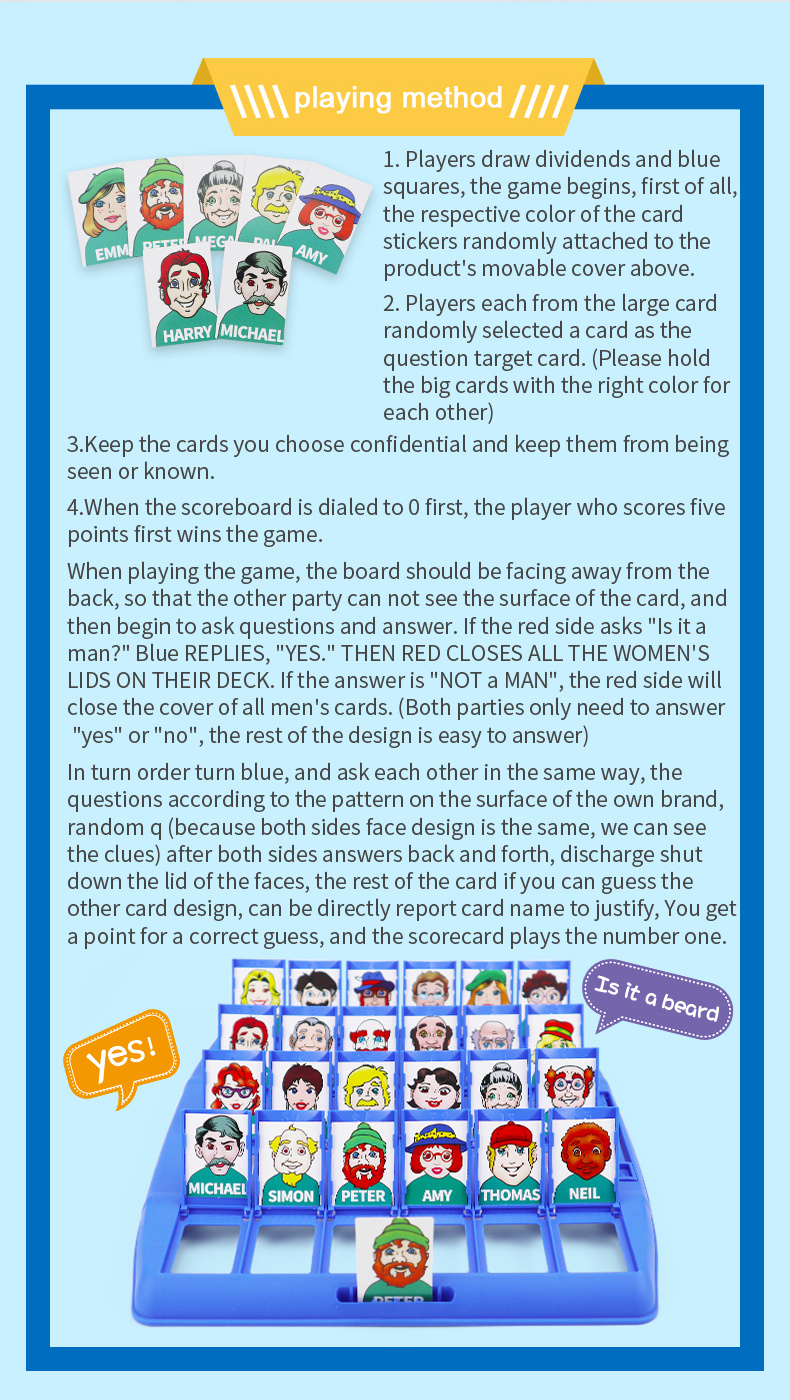 Who I Am Card Game Two-player Tabletop Game Development Intelligence  Concentration Training Toys - Temu