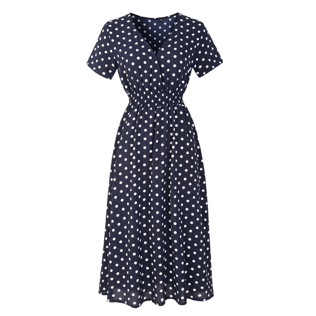 blue polka dot chiffon dress Kiera Chiffon Dress Ivory / S