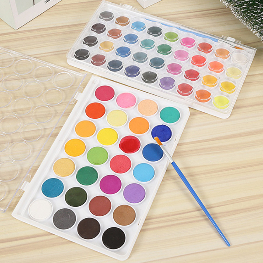 12/16/24 Colors Solid Watercolor Paint Set Perfect For Kid Beginner And  Adult Portable Water